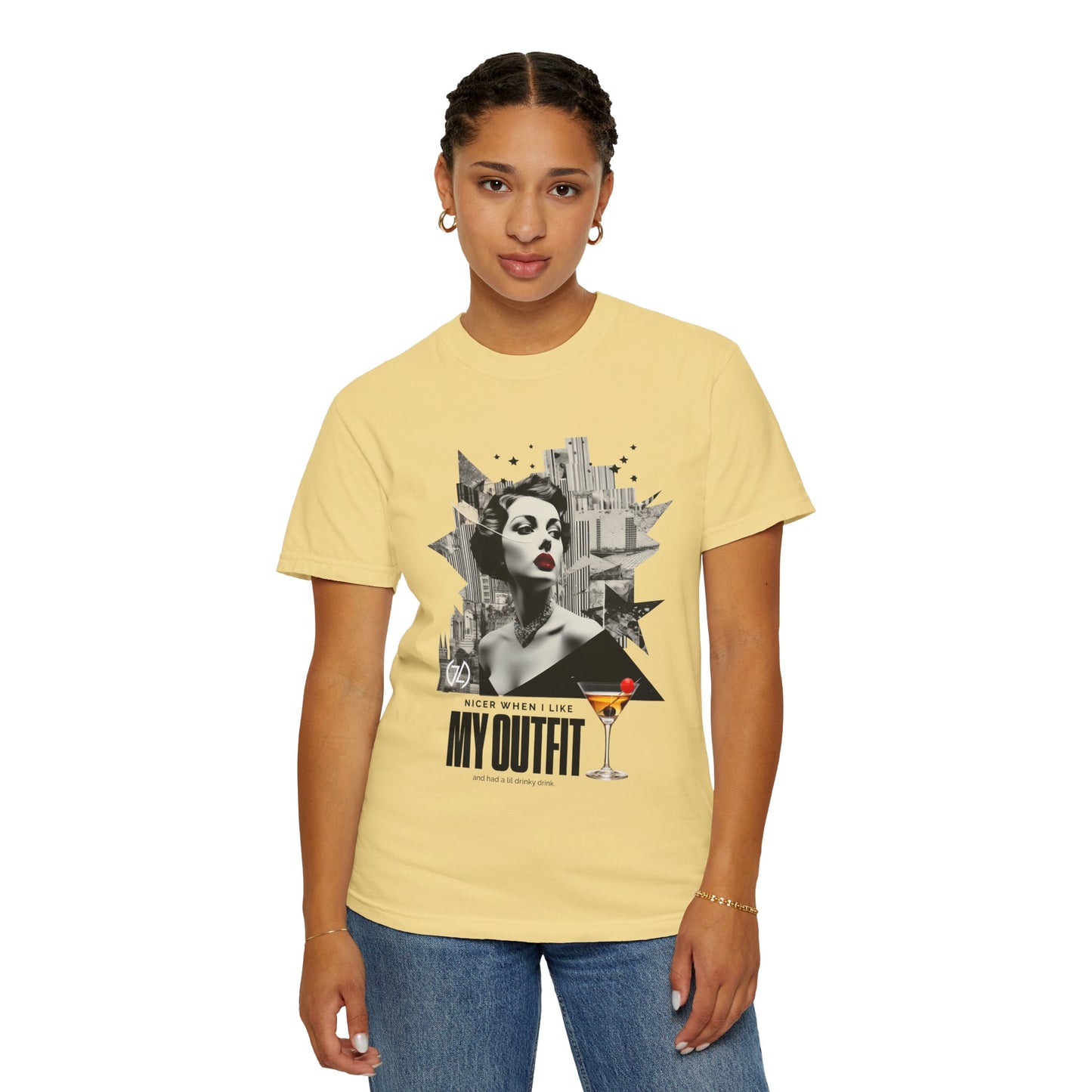 Chic Graphic Tee - 'My Outfit' Design, Fashion and Alcohol