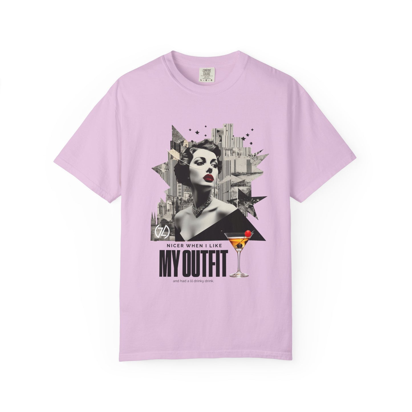 Chic Graphic Tee - 'My Outfit' Design, Fashion and Alcohol