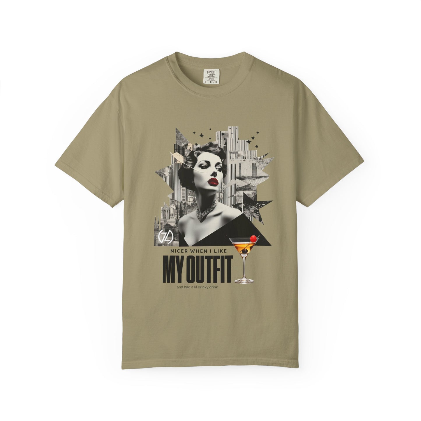 Chic Graphic Tee - 'My Outfit' Design, Fashion and Alcohol