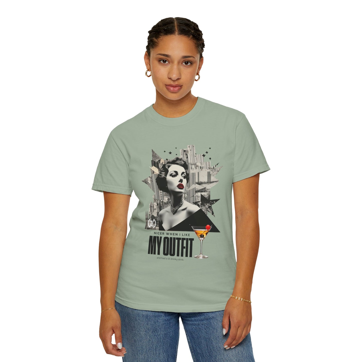 Chic Graphic Tee - 'My Outfit' Design, Fashion and Alcohol