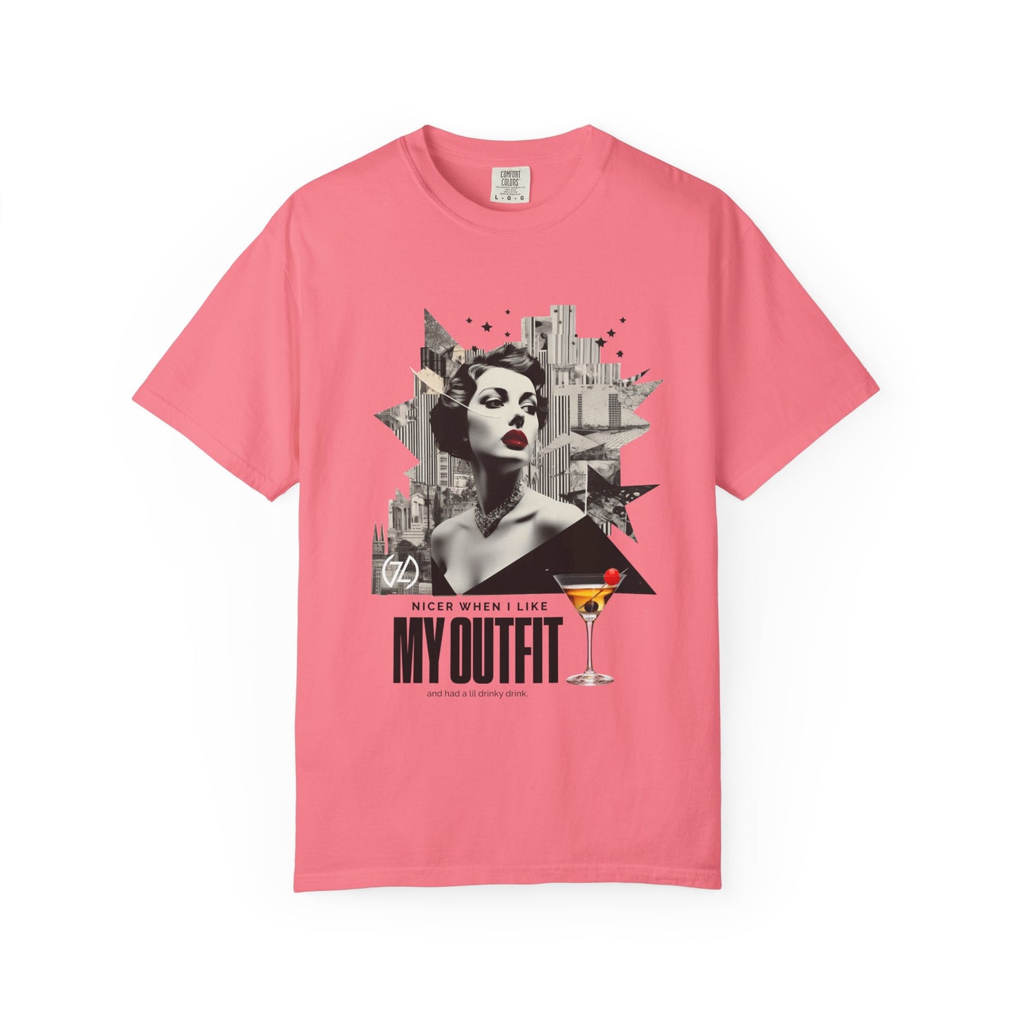 Chic Graphic Tee - 'My Outfit' Design, Fashion and Alcohol