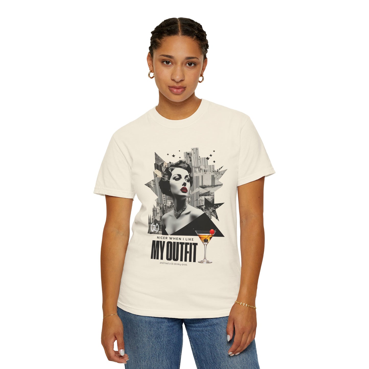 Chic Graphic Tee - 'My Outfit' Design, Fashion and Alcohol