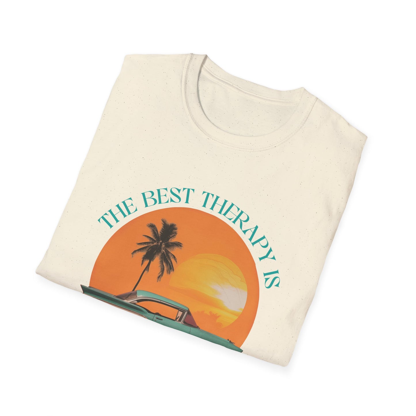 Vintage Car Therapy, Long Drives and Loud Music Unisex T-Shirt