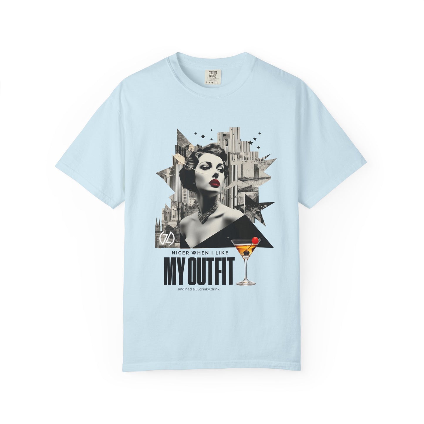 Chic Graphic Tee - 'My Outfit' Design, Fashion and Alcohol