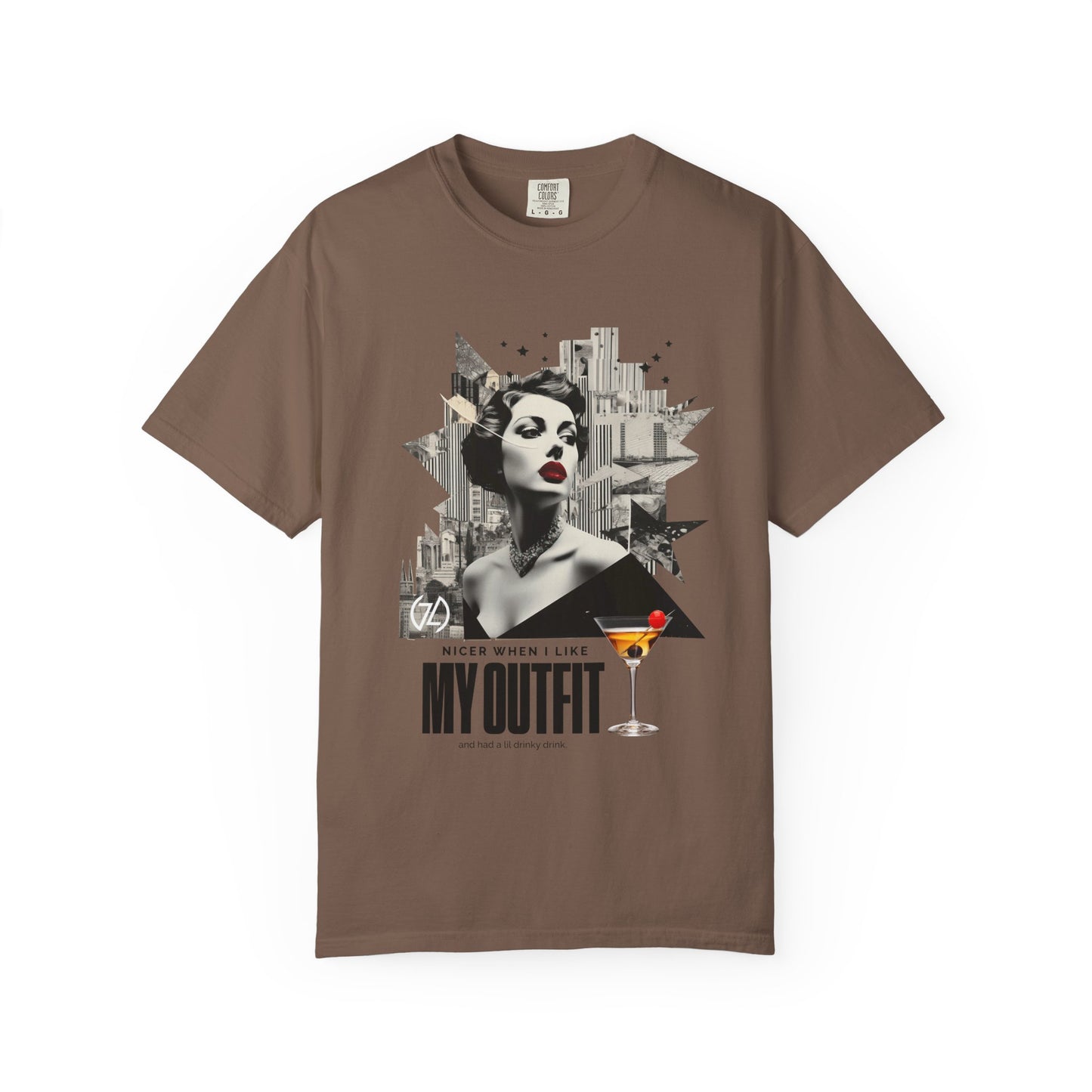 Chic Graphic Tee - 'My Outfit' Design, Fashion and Alcohol