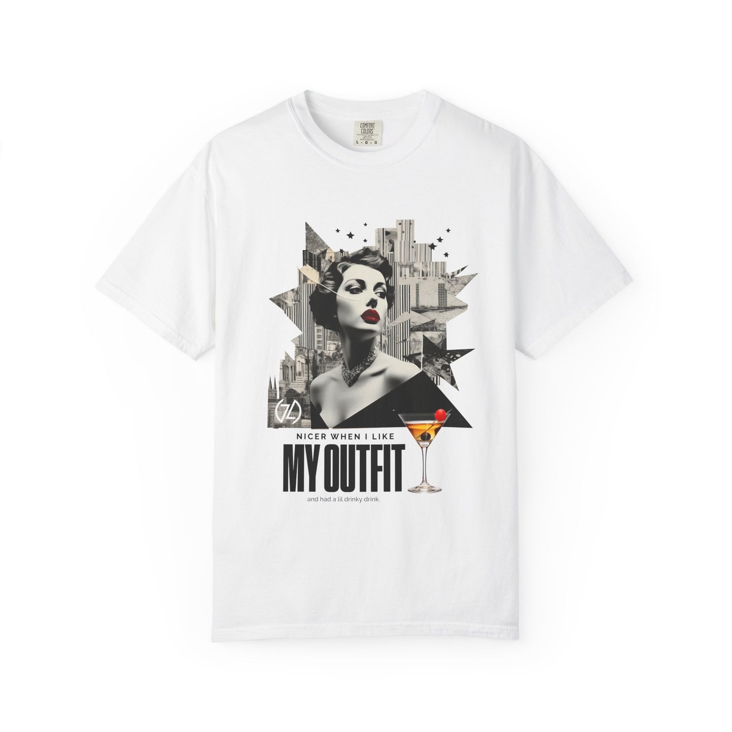 Chic Graphic Tee - 'My Outfit' Design, Fashion and Alcohol