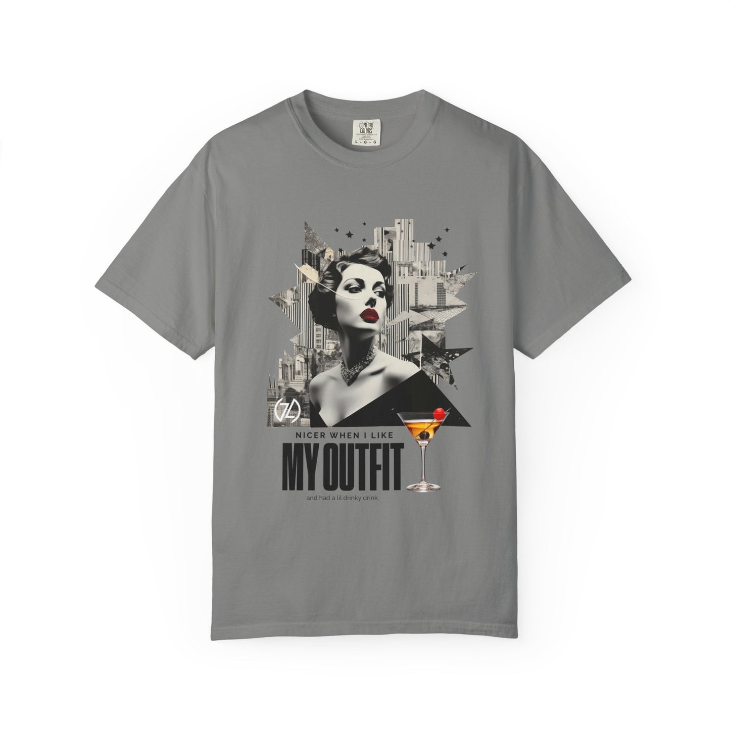 Chic Graphic Tee - 'My Outfit' Design, Fashion and Alcohol