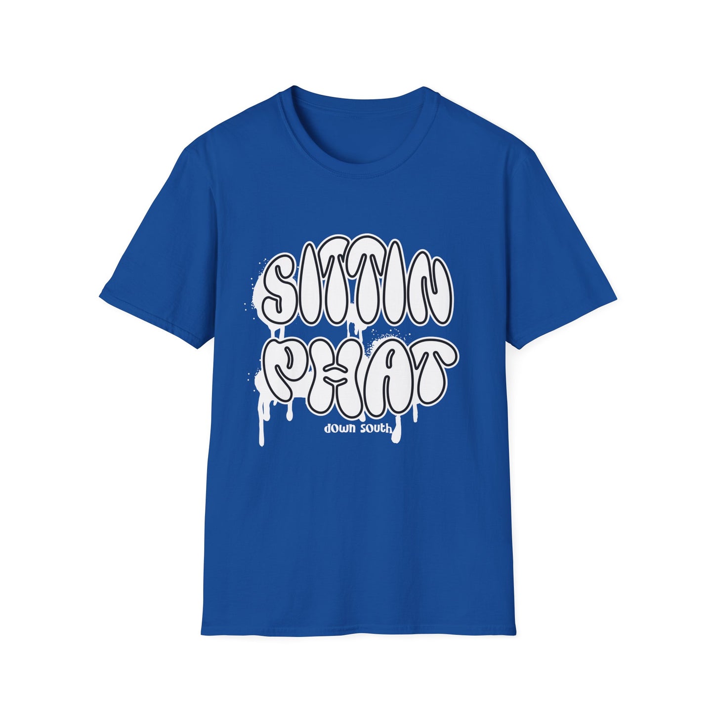 Sittin Phat Down South Retro, Drippy, Graffiti Unisex Softstyle T-Shirt