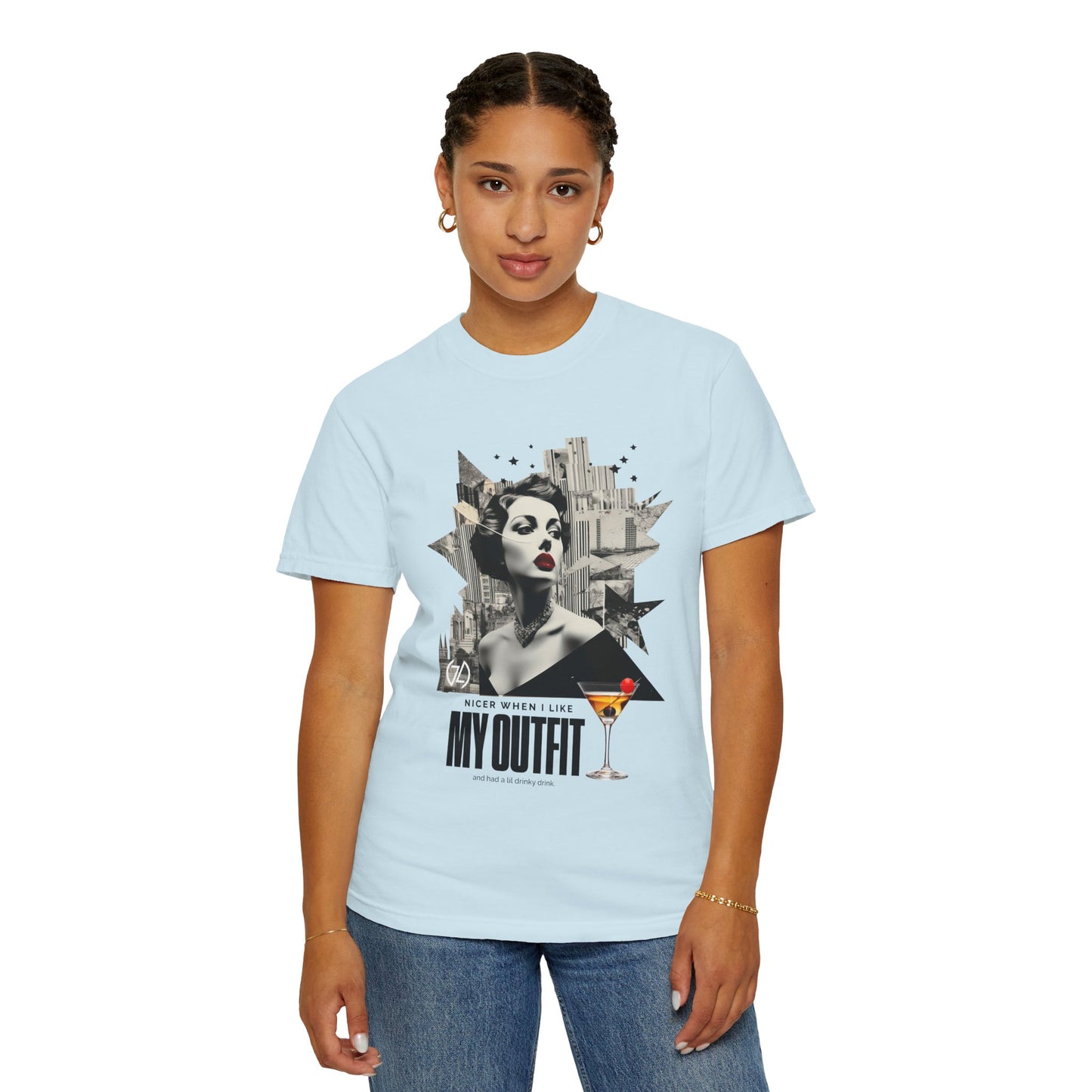 Chic Graphic Tee - 'My Outfit' Design, Fashion and Alcohol