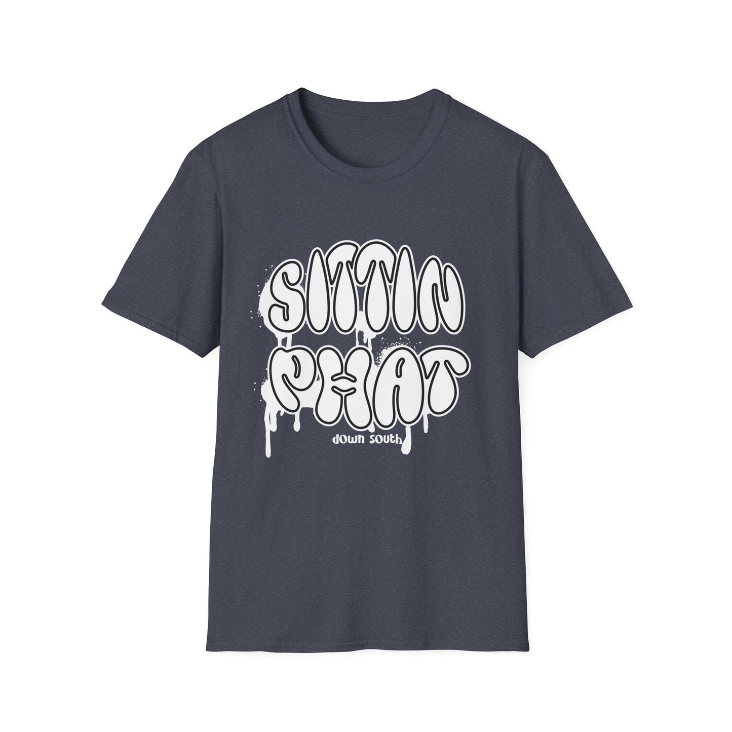 Sittin Phat Down South Retro, Drippy, Graffiti Unisex Softstyle T-Shirt