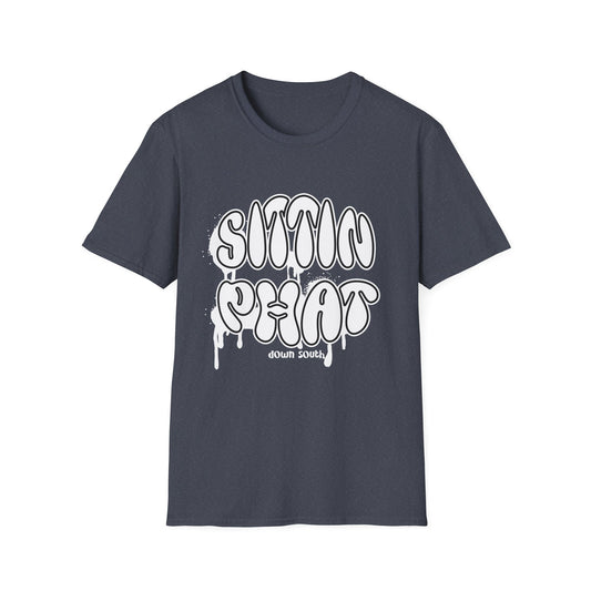Sittin Phat Down South Retro, Drippy, Graffiti Unisex Softstyle T-Shirt