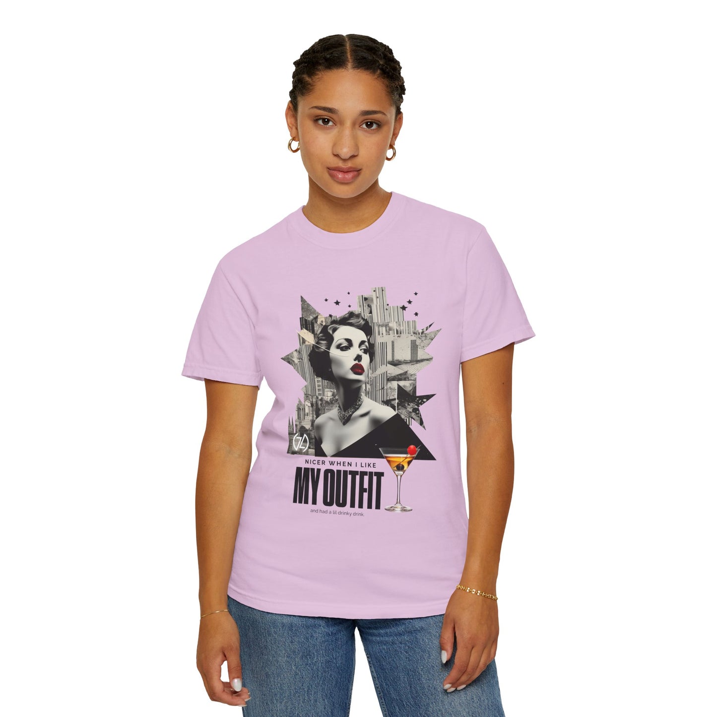 Chic Graphic Tee - 'My Outfit' Design, Fashion and Alcohol