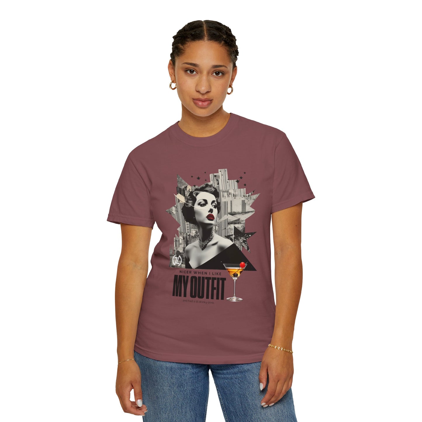 Chic Graphic Tee - 'My Outfit' Design, Fashion and Alcohol