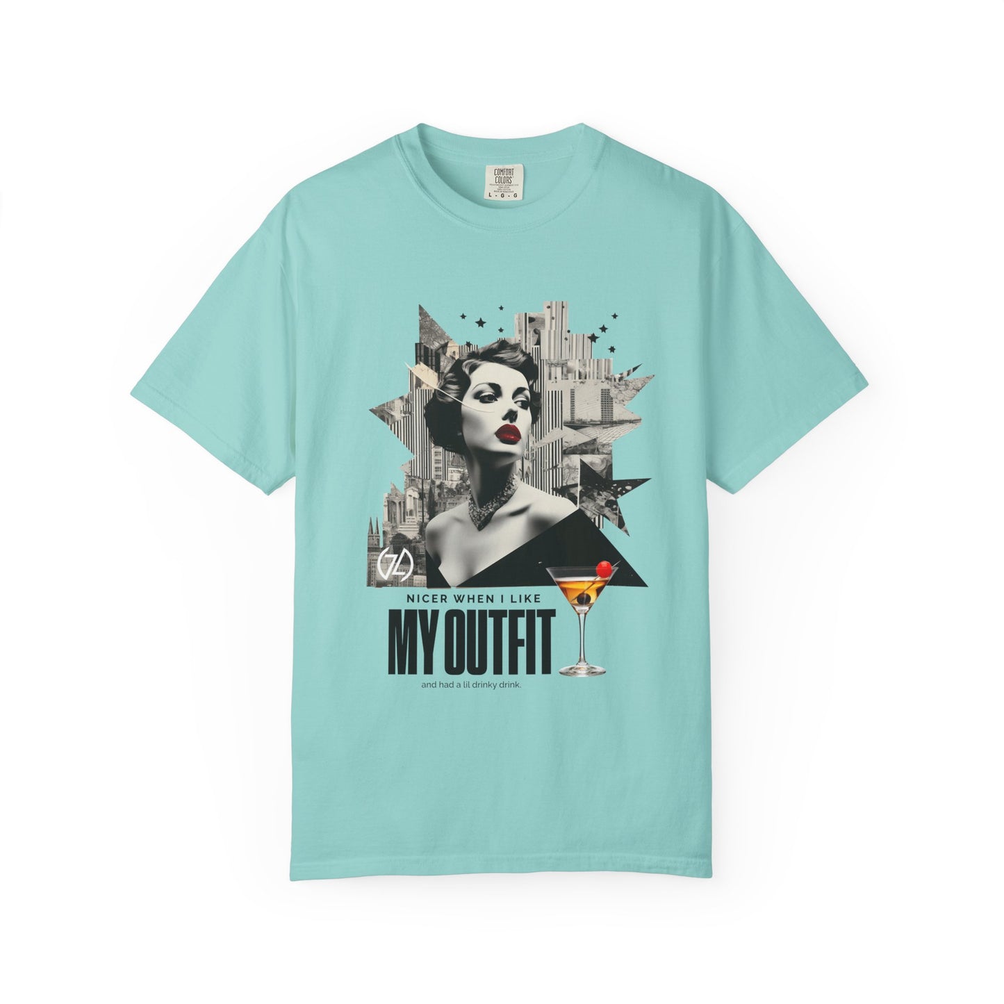 Chic Graphic Tee - 'My Outfit' Design, Fashion and Alcohol