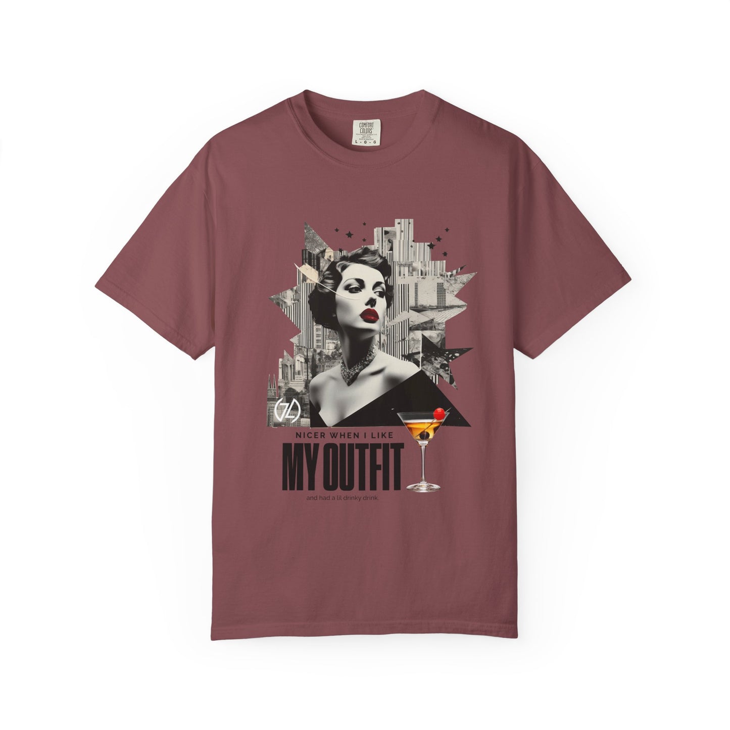Chic Graphic Tee - 'My Outfit' Design, Fashion and Alcohol