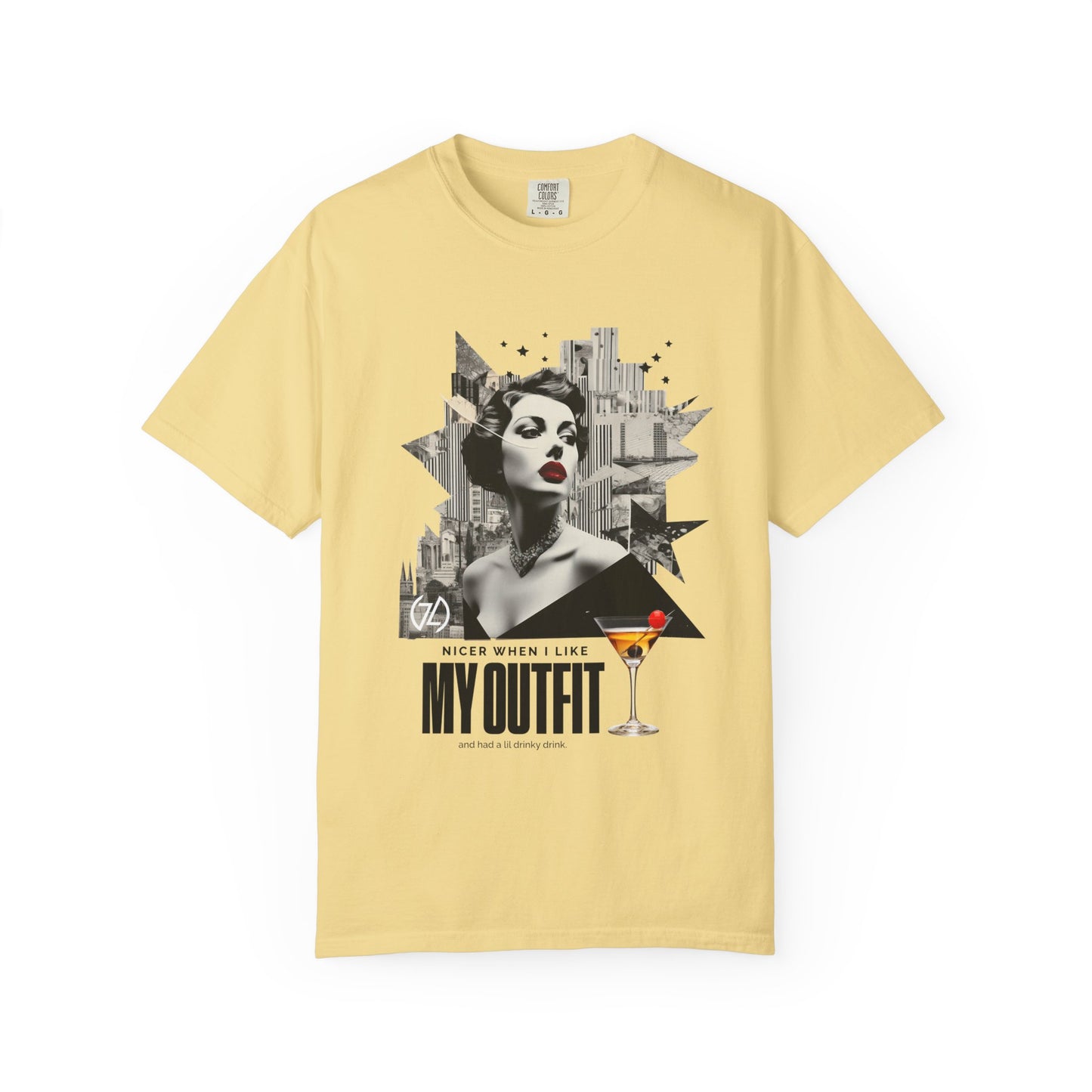 Chic Graphic Tee - 'My Outfit' Design, Fashion and Alcohol