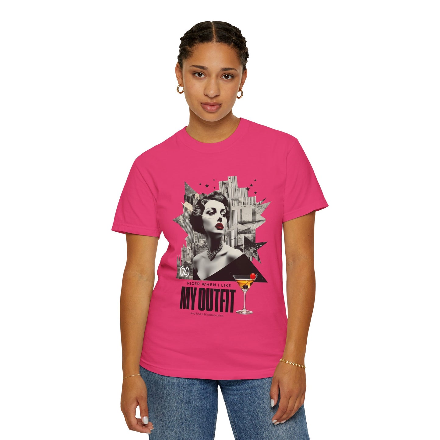 Chic Graphic Tee - 'My Outfit' Design, Fashion and Alcohol