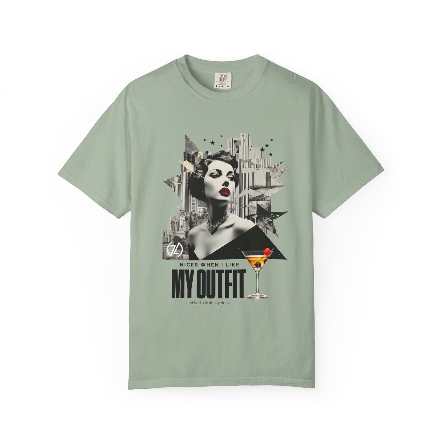 Chic Graphic Tee - 'My Outfit' Design, Fashion and Alcohol